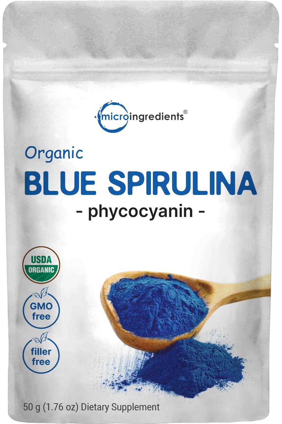 Foto 1 | Microingredientes de Espirulina Azul en Polvo 50 G (50 Porciones) - Venta Internacional