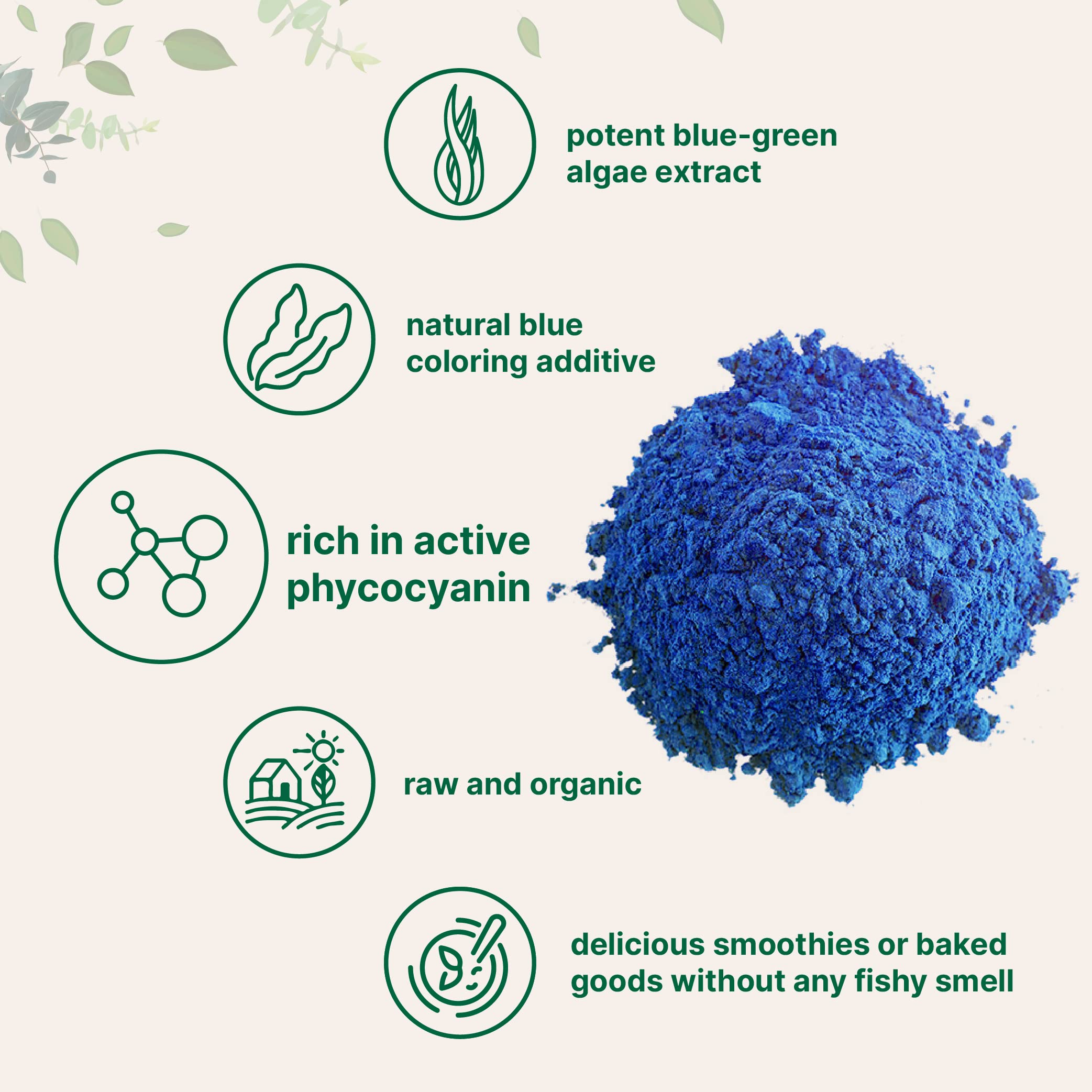 Foto 4 pulgar | Microingredientes de Espirulina Azul en Polvo 50 G (50 Porciones) - Venta Internacional
