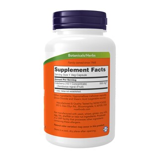 Foto 2 | Suplemento Now Saúco Sambucus Nigra 500 mg 120 Cápsulas - Venta Internacional