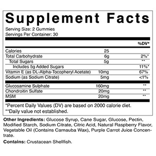Foto 6 | Suplemento Vitamático De Gomitas Con Glucosamina Y Condroitina X60 - Venta Internacional.