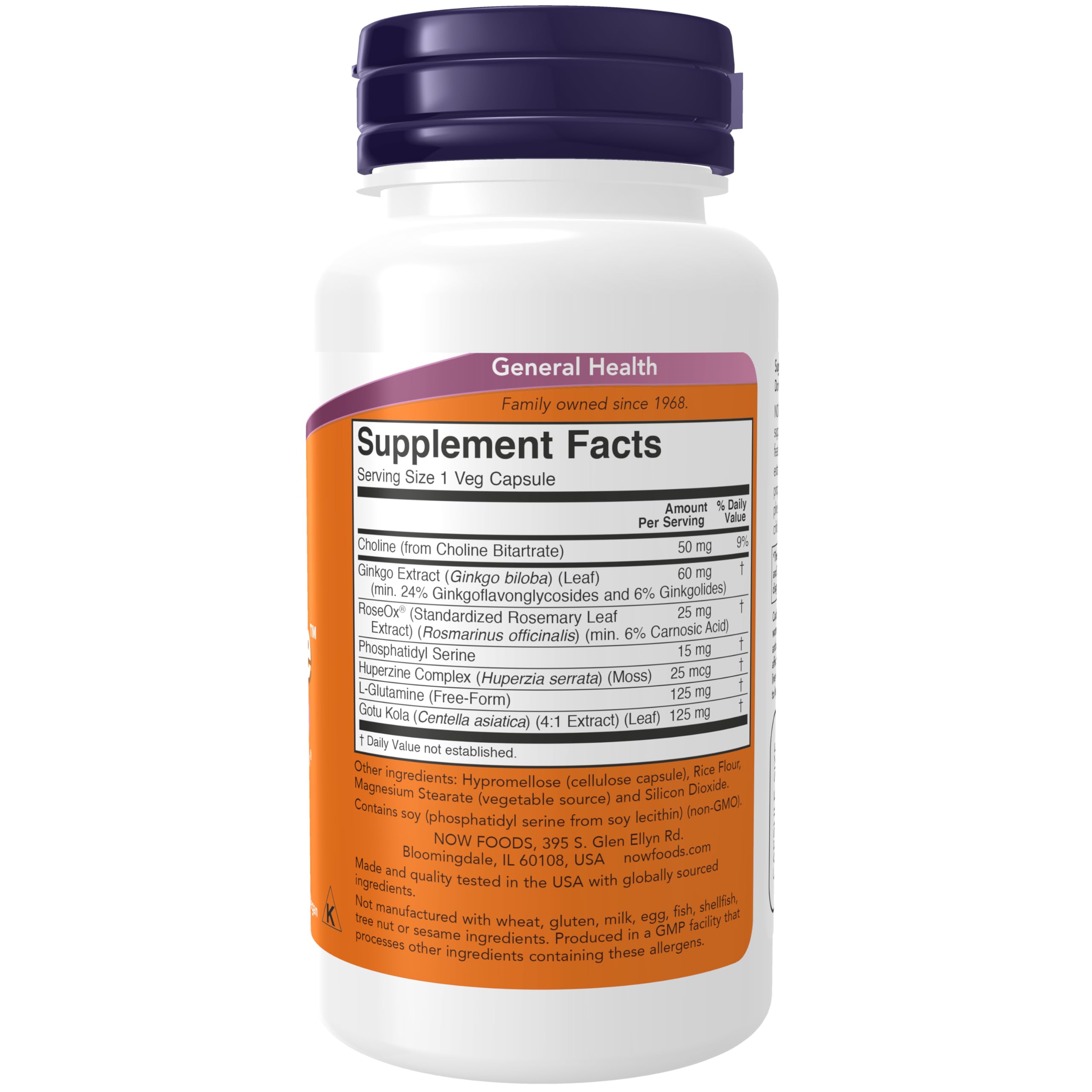 Foto 3 pulgar | Supplements Now Brain Elevate™ Ginkgo Biloba 60 Cápsulas - Venta Internacional.