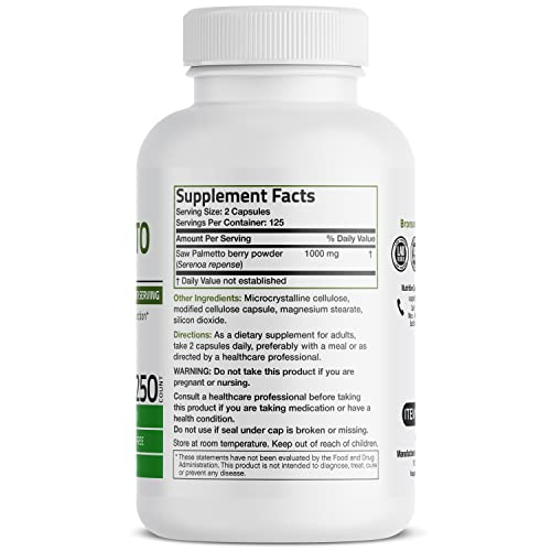 Foto 3 pulgar | Suplemento Bronson Saw Palmetto 1000 Mg 250 Cápsulas - Venta Internacional.