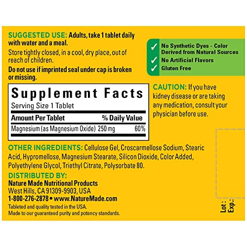 Foto 6 pulgar | Suplemento Natural De Óxido De Magnesio, 250 Mg, Tabletas, 100 Unidades - Venta Internacional.