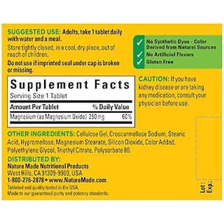 Foto 5 | Suplemento Natural De Óxido De Magnesio, 250 Mg, Tabletas, 100 Unidades - Venta Internacional.