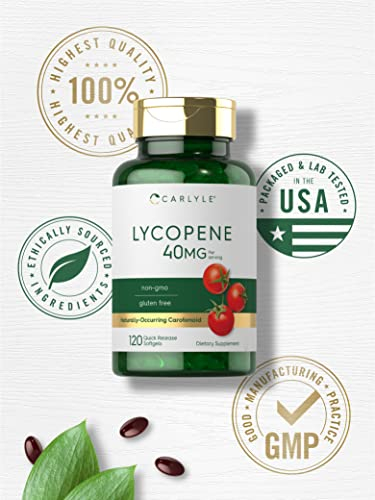 Foto 6 pulgar | Suplemento De Licopeno Carlyle, 40 Mg, 120 Cápsulas Blandas, Gluten Sin Ogm - Venta Internacional.