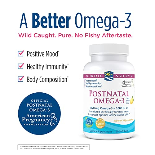 Foto 3 pulgar | Suplemento Nordic Naturals Postnatal Omega-3 60 Cápsulas Blandas - Venta Internacional.
