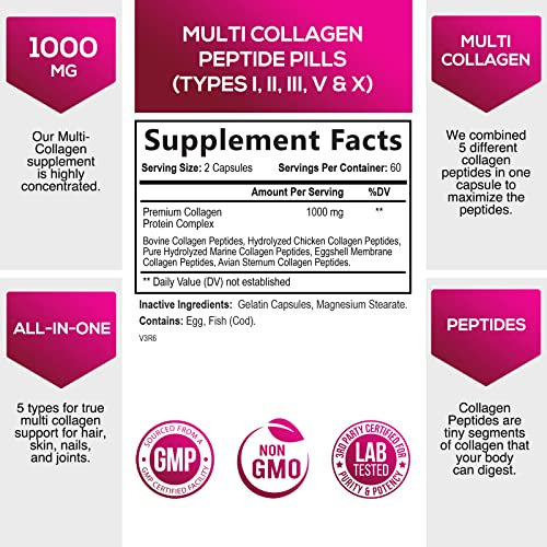 Foto 3 pulgar | Suplemento De Colágeno Nature's Nutrition 1000 Mg 60 Cápsulas - Venta Internacional.