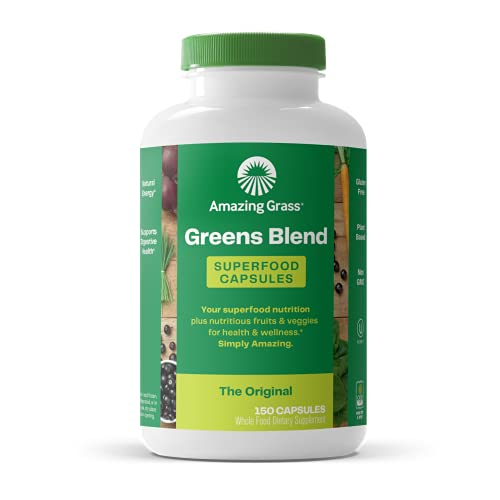 Suplemento Amazing Grass Greens Blend Superfood, 150 Cápsulas - Venta Internacional.
