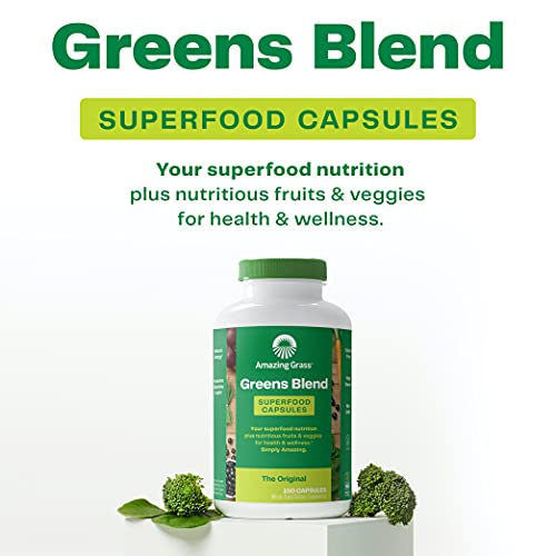 Foto 4 pulgar | Suplemento Amazing Grass Greens Blend Superfood, 150 Cápsulas - Venta Internacional.
