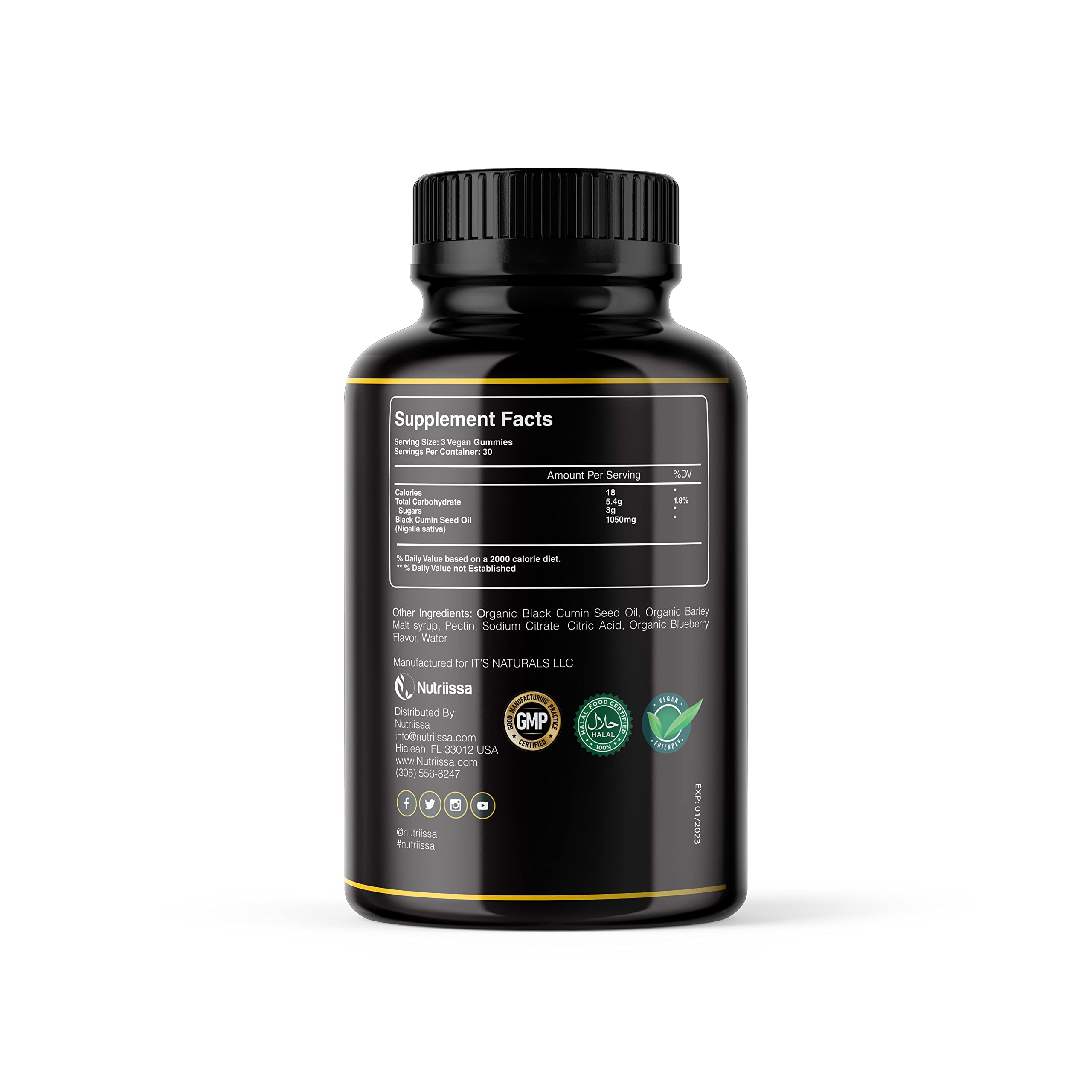 Foto 7 pulgar | Suplemento Nutriissa Organic Black Seed Oil Gummy 1050 Mg - Venta Internacional.