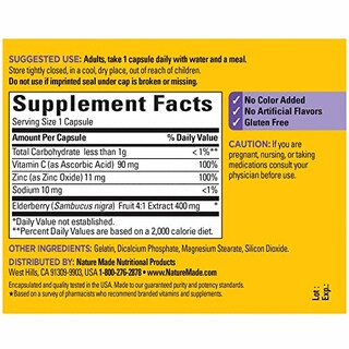 Foto 6 | Suplemento Dietético Nature Made Elderberry 400 Mg Con Vitamina C - Venta Internacional.