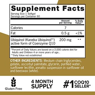 Foto 5 | Suplemento Qunol Ubiquinol Coq10 200 mg Cápsulas Blandas 60 Unidades - Venta Internacional