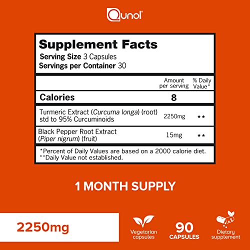 Foto 2 | Suplemento Qunol Cúrcuma y Curcumina 2250 mg con Pimienta Negra 90% - Venta Internacional