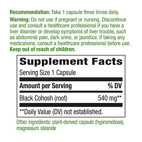 Foto 6 pulgar | Suplemento De Raíz De Cohosh Negro De Nature's Way 540 Mg 100 Cápsulas - Venta Internacional.