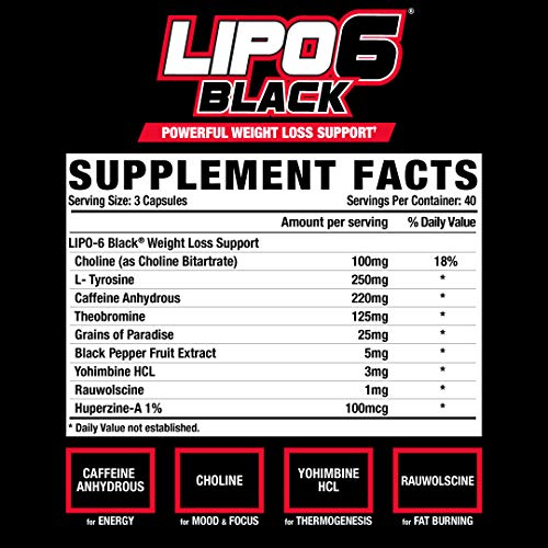 Foto 5 pulgar | Suplemento para Bajar de Peso Nutrex Research Lipo-6 Black - Venta Internacional