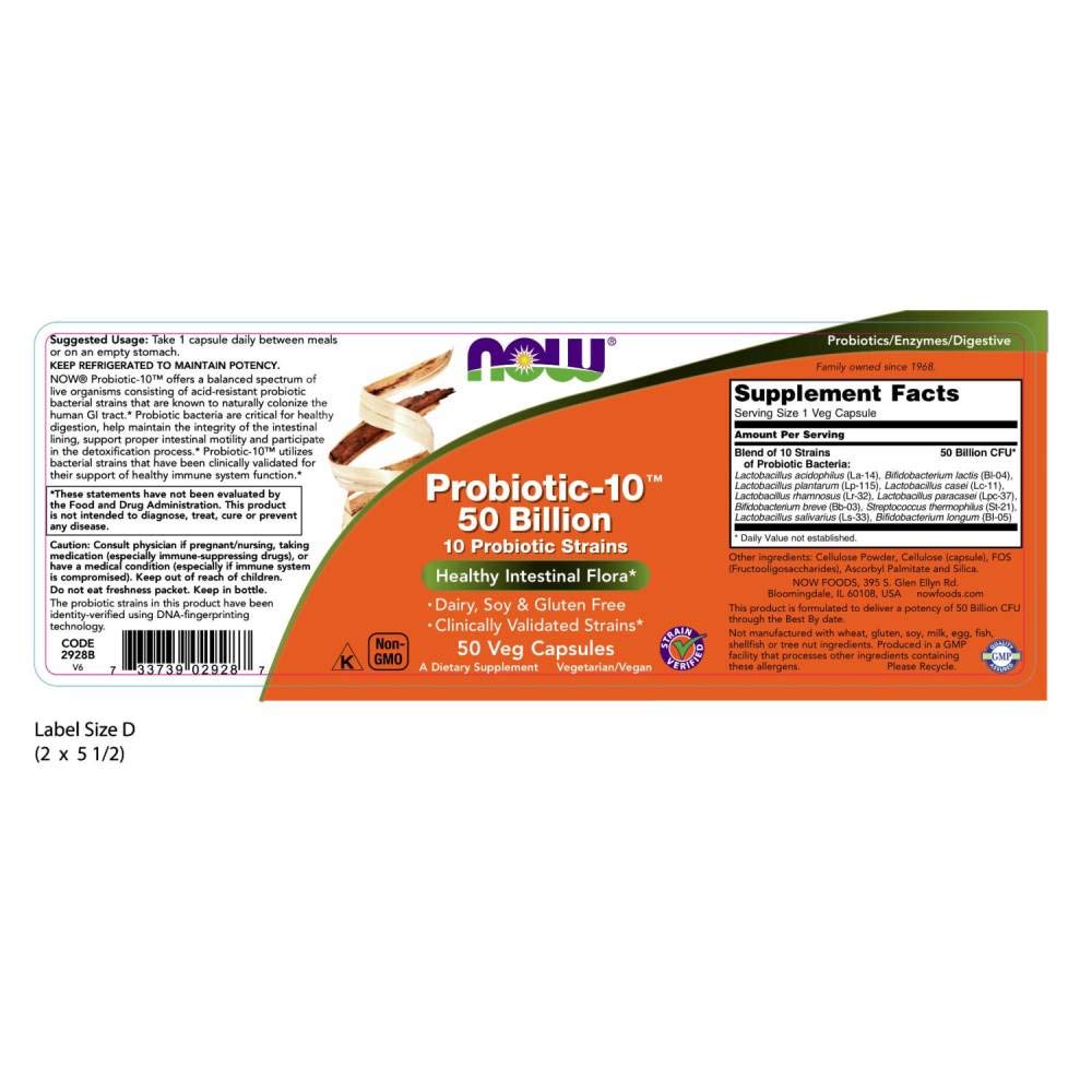 Foto 3 pulgar | Supplement Now Probiotic-10™, 50 Mil Millones De Cápsulas Vegetarianas - Venta Internacional.