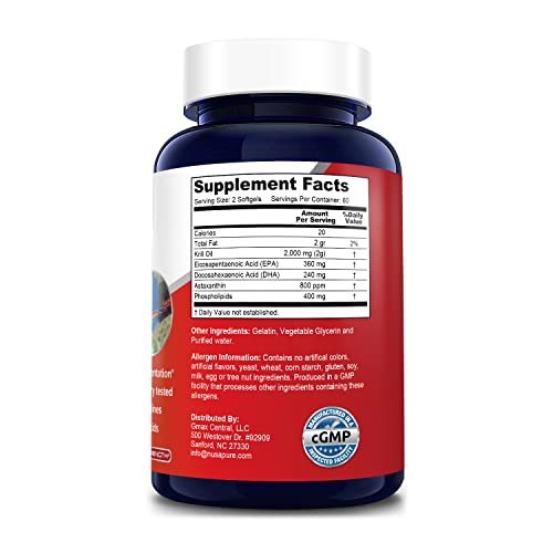 Foto 3 pulgar | Suplemento De Aceite De Krill Antártico, 2000 Mg De Omega-3, 120 Cápsulas Blandas - Venta Internacional.
