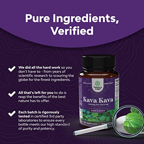 Foto 7 pulgar | Suplemento Natures Craft Kava Kava En Cápsulas De 1400 Mg - Venta Internacional.