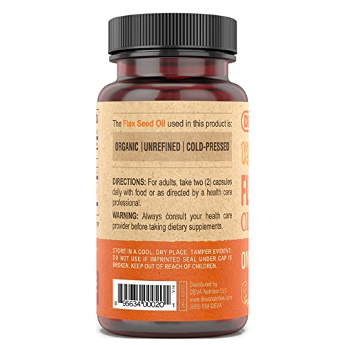 Foto 3 | Suplemento Deva/ Vitaminas Orgánicas y Veganas/ Aceite de Semillas de Lino 90 Cápsulas - Venta Internacional