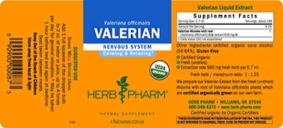 Foto 2 | Extracto Líquido de Raíz de Valeriana Herb Pharm 120 ml Relax Sleep - Venta Internacional
