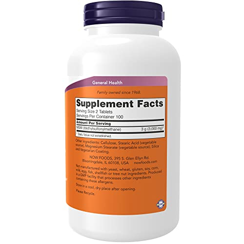 Foto 3 pulgar | Suplemento Now Msm (metilsulfonilmetano), 1500 Mg, 200 Tabletas - Venta Internacional.