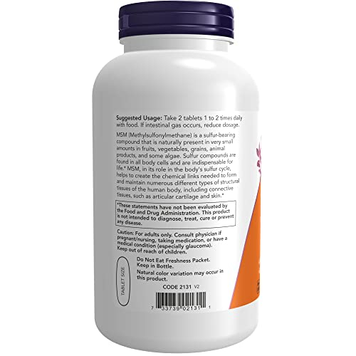 Foto 4 pulgar | Suplemento Now Msm (metilsulfonilmetano), 1500 Mg, 200 Tabletas - Venta Internacional.