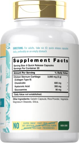 Foto 3 pulgar | Suplemento de Colágeno Tipo II de Esternón de Pollo Carlyle 3000 mg - Venta Internacional