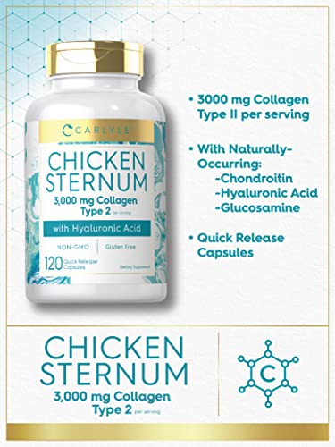 Foto 4 pulgar | Suplemento de Colágeno Tipo II de Esternón de Pollo Carlyle 3000 mg - Venta Internacional