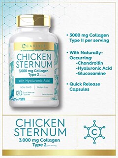 Foto 3 | Suplemento de Colágeno Tipo II de Esternón de Pollo Carlyle 3000 mg - Venta Internacional