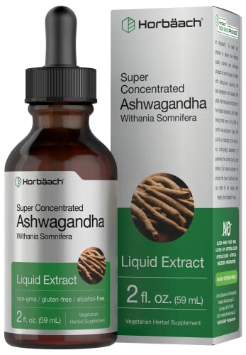 Foto 2 pulgar | Suplemento De Extracto Líquido De Raíz De Ashwagandha Horbäach, 60 Ml - Venta Internacional.