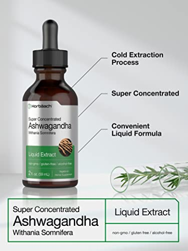 Foto 5 pulgar | Suplemento De Extracto Líquido De Raíz De Ashwagandha Horbäach, 60 Ml - Venta Internacional.