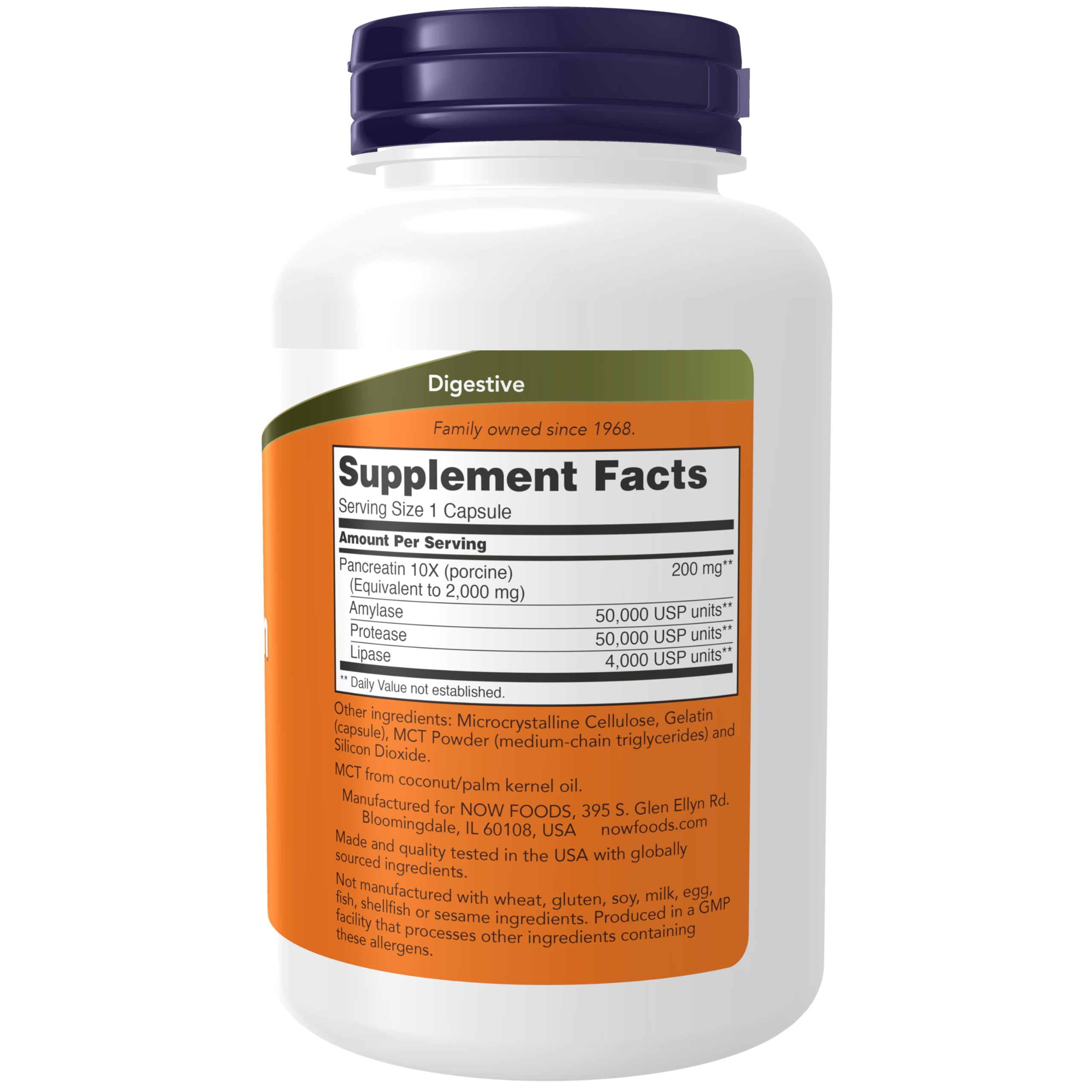 Foto 3 pulgar | Supplement Now Pancreatin 2000 Digestive Support 120 Cápsulas - Venta Internacional.