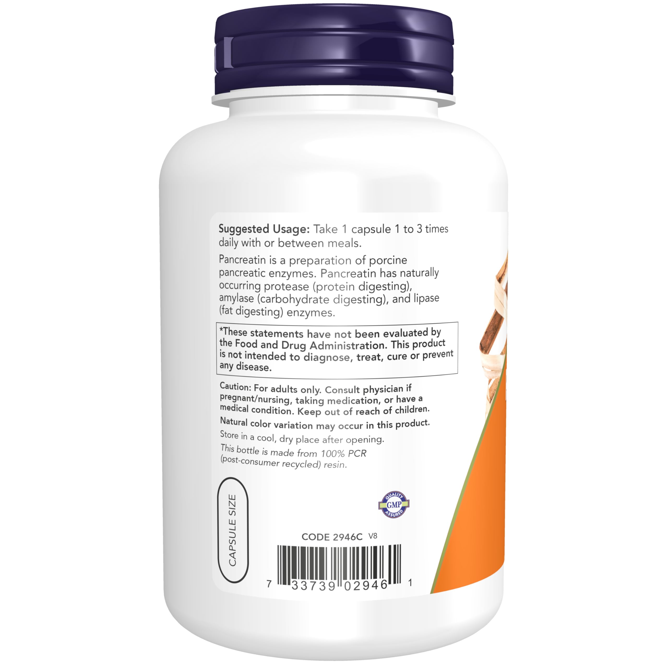 Foto 4 pulgar | Supplement Now Pancreatin 2000 Digestive Support 120 Cápsulas - Venta Internacional.