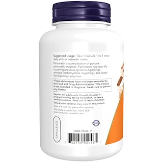 Foto 3 | Supplement Now Pancreatin 2000 Digestive Support 120 Cápsulas - Venta Internacional.