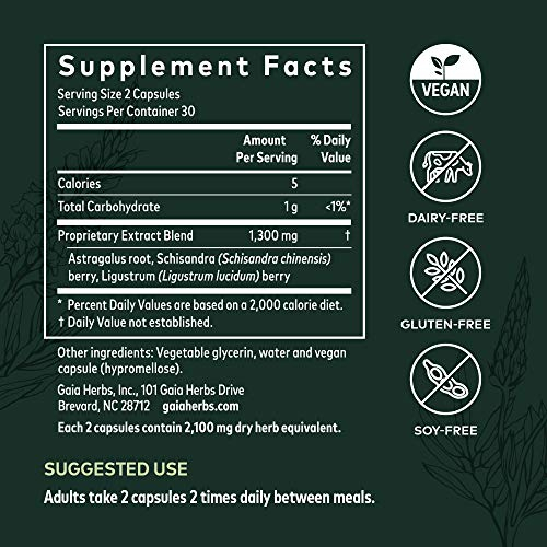 Foto 7 pulgar | Suplemento Gaia Herbs Astragalus Supreme 60 Cápsulas Veganas - Venta Internacional