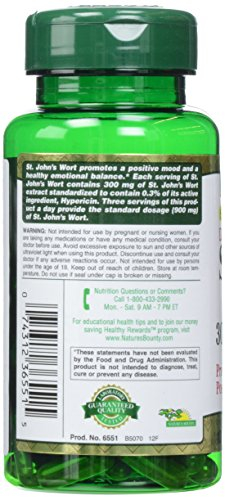Foto 5 pulgar | Suplemento Nature's Bounty Hierba De San Juan 300 Mg 100 Cápsulas - Venta Internacional.