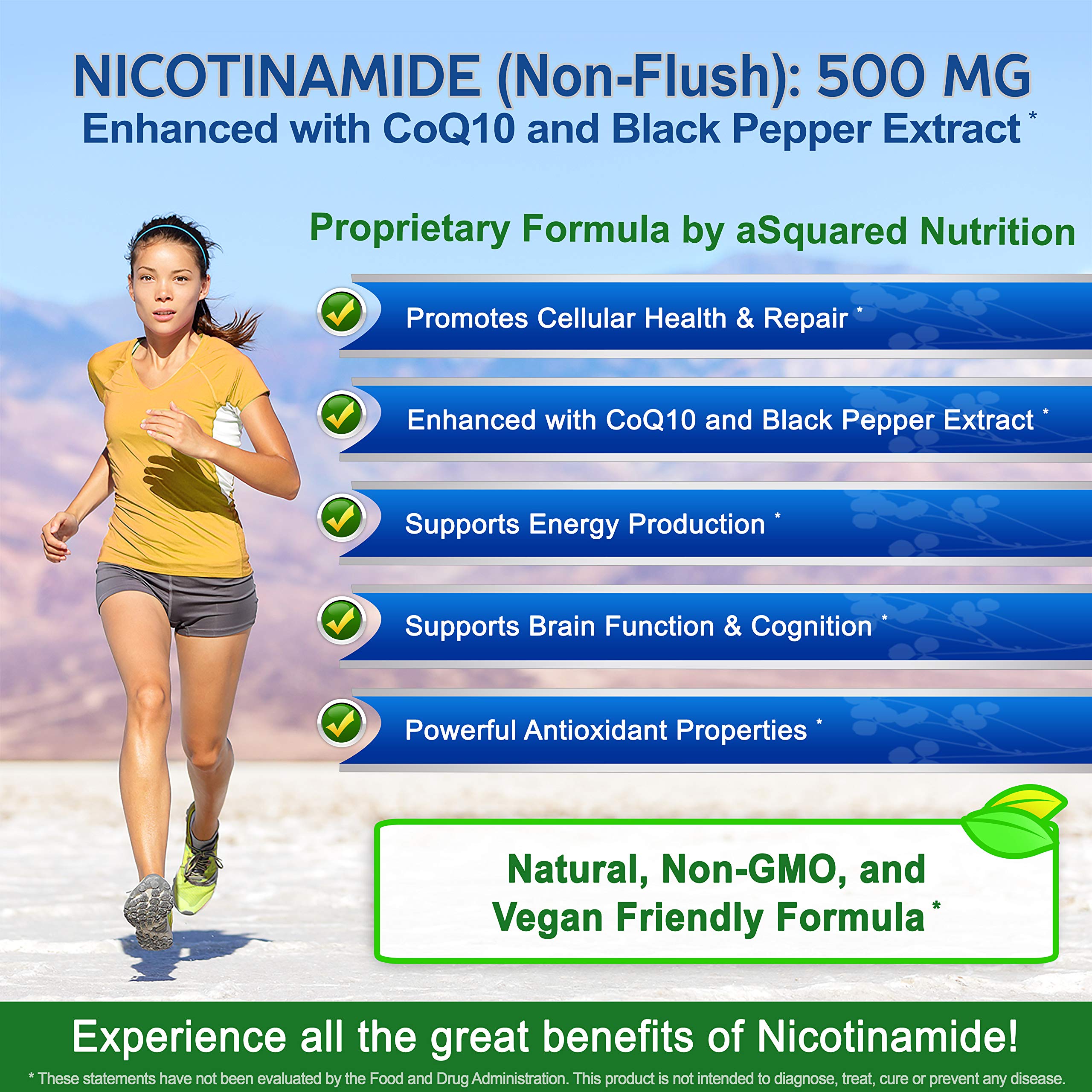 Foto 3 pulgar | Suplemento De Nicotinamida De Squared Nutrition Con Coq10 500 Mg - Venta Internacional.