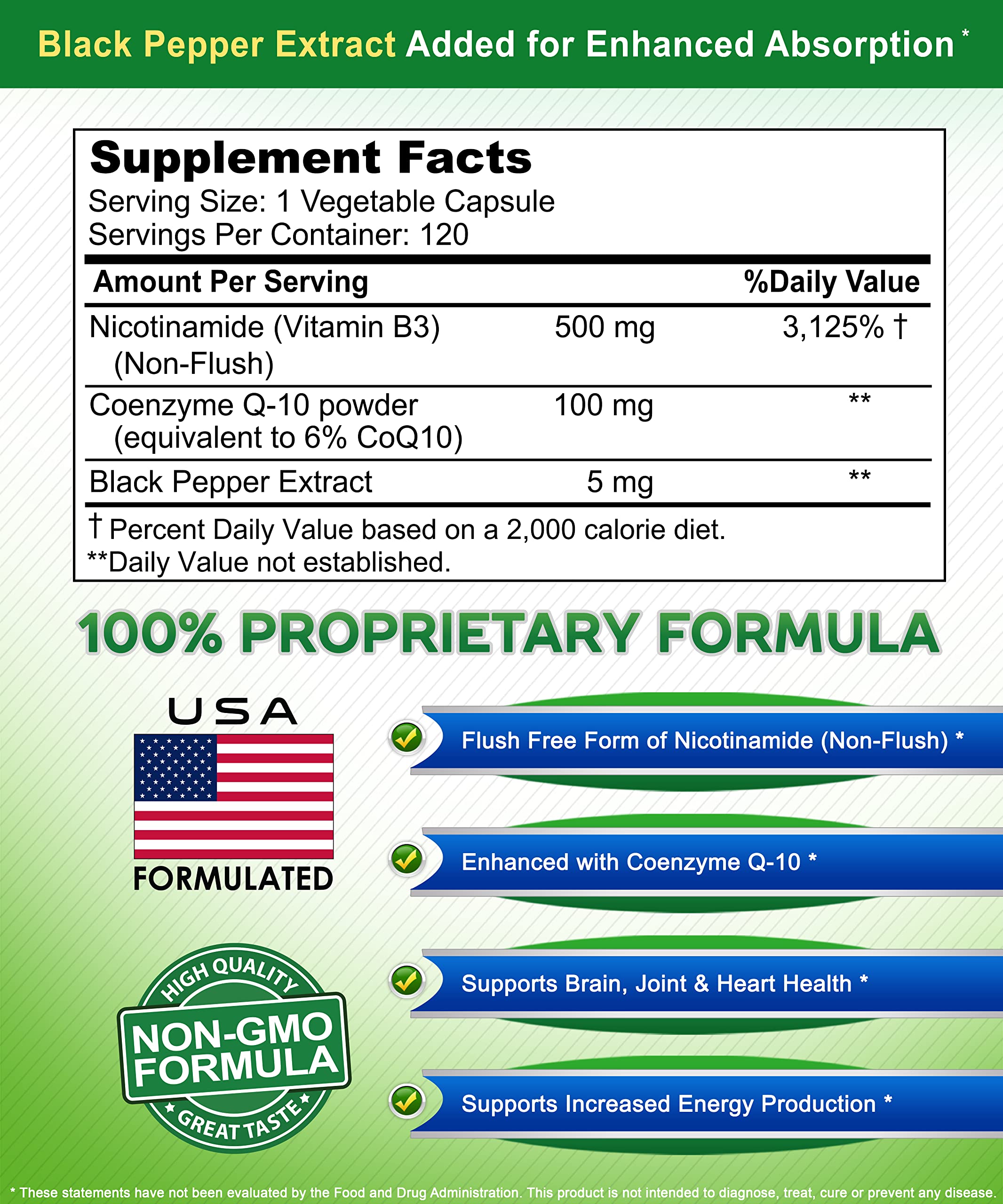 Foto 4 pulgar | Suplemento De Nicotinamida De Squared Nutrition Con Coq10 500 Mg - Venta Internacional.