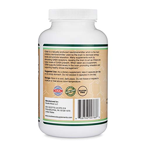 Foto 4 pulgar | Suplemento De Gaba Double Wood 500 Mg 300 Cápsulas - Venta Internacional.