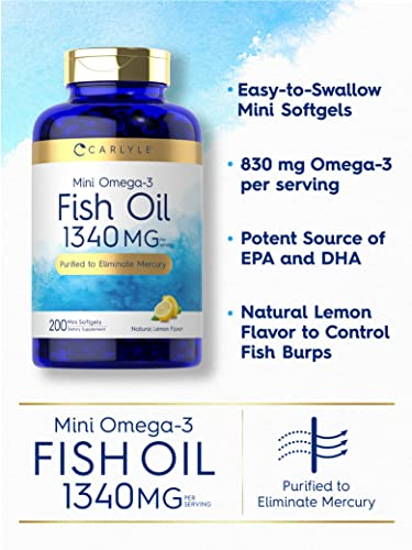 Foto 4 pulgar | Cápsulas Blandas De Aceite De Pescado Supplement Carlyle Mini, 1340 Mg | 200 Omega - Venta Internacional.