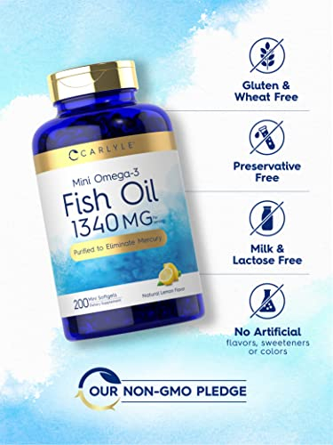 Foto 5 pulgar | Cápsulas Blandas De Aceite De Pescado Supplement Carlyle Mini, 1340 Mg | 200 Omega - Venta Internacional.