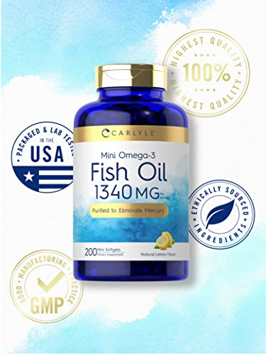 Foto 6 pulgar | Cápsulas Blandas De Aceite De Pescado Supplement Carlyle Mini, 1340 Mg | 200 Omega - Venta Internacional.