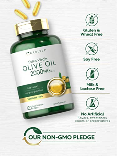 Foto 5 pulgar | Suplemento De Aceite De Oliva Carlyle 2000 Mg 120 Cápsulas Blandas Extra Virgi - Venta Internacional.