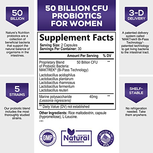 Foto 3 pulgar | Complementa 50 Mil Millones De Probióticos Para Mujeres De Nature's Nutrition  - Venta Internacional.