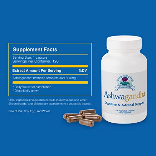 Foto 5 pulgar | Suplemento Ayush Herbs Ashwagandha 120 Cápsulas Vegetarianas - Venta Internacional