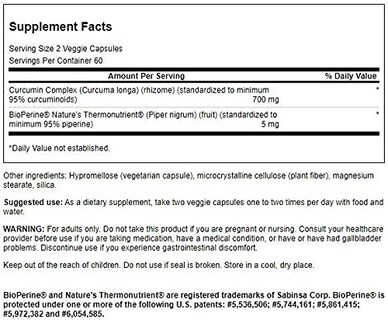 Foto 2 | Suplemento Swanson Curcumin Complex 120 Cápsulas Vegetarianas - Venta Internacional.