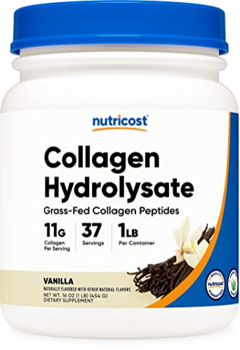 Foto 2 pulgar | Colágeno En Polvo Nutricost Grass-fed 454 G (vainilla) Hydrolisa - Venta Internacional