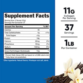 Foto 2 | Colágeno En Polvo Nutricost Grass-fed 454 G (vainilla) Hydrolisa - Venta Internacional