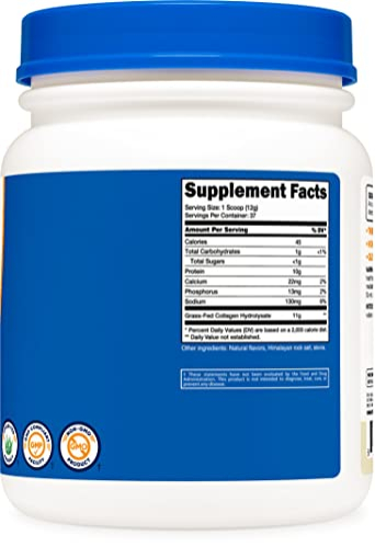 Foto 5 pulgar | Colágeno En Polvo Nutricost Grass-fed 454 G (vainilla) Hydrolisa - Venta Internacional