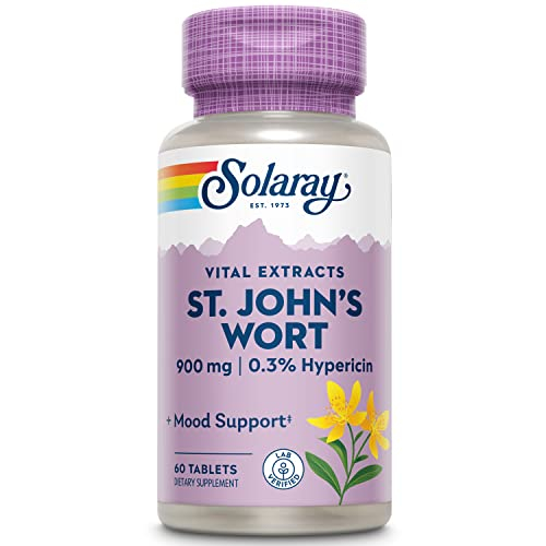 Suplemento Solaray: Extracto Aéreo De Hierba De San Juan, 900 Mg, 60 Unidades - Venta Internacional.